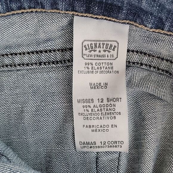 Levi Strauss signature low-rise bootcut blue denim jeans Size 12S - Picture 12 of 15